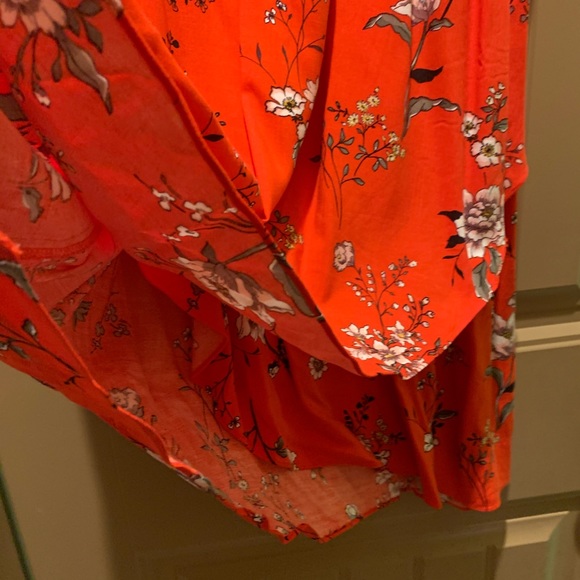 Orange Floral Viscose Maternity Dress - Picture 2 of 8